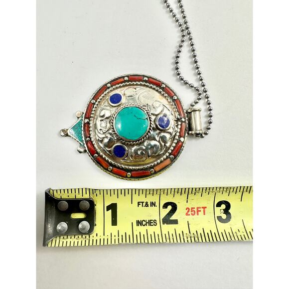 Tibetan Silver Pendant‎ Necklace Handmade Boho - Picture 5 of 6